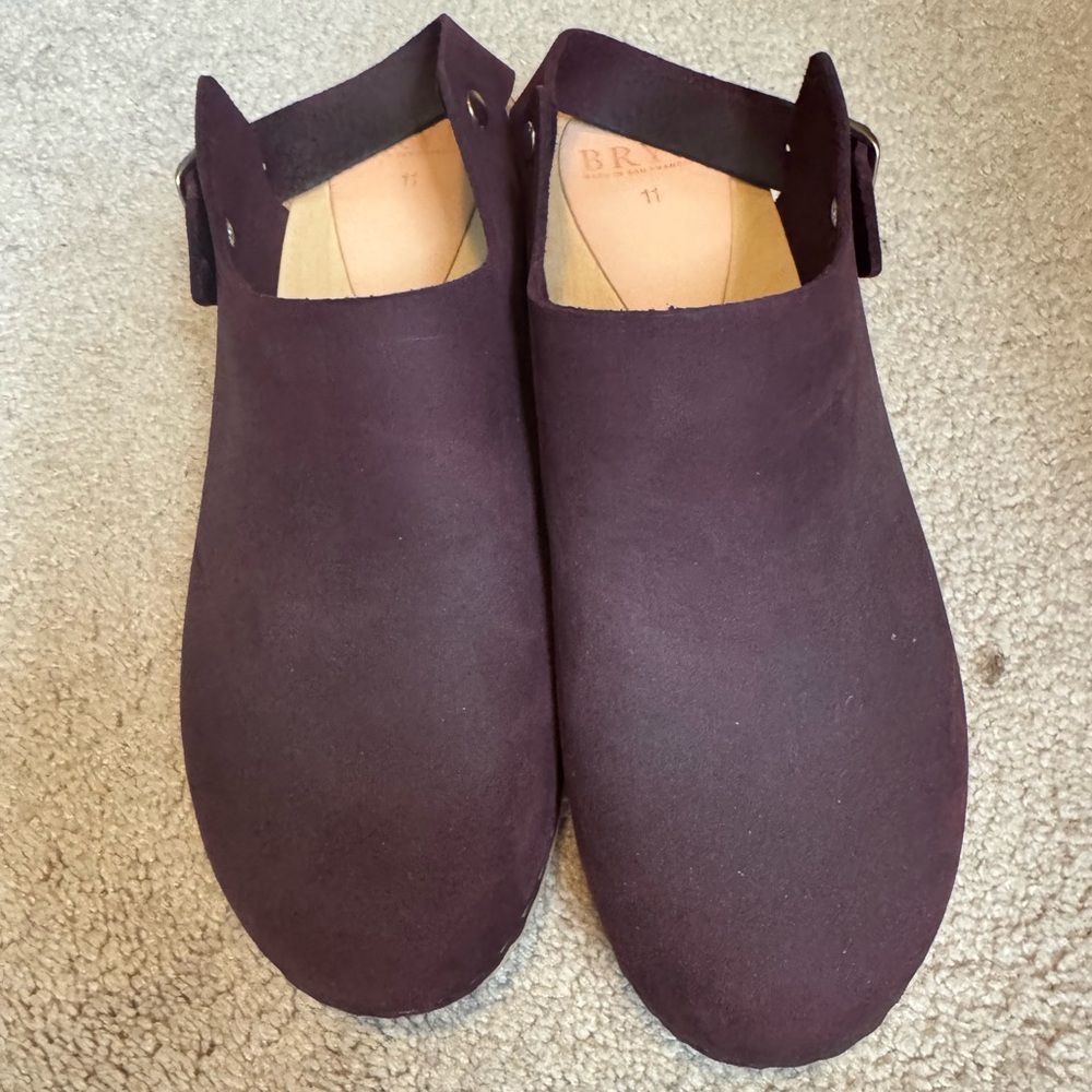 Like new, worn once! Bryr worker clogs with strap in berry nubuck in size 11.